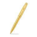 Sheaffer 100 9372 Glossy PVD Gold Ballpoint Pen With PVD Gold Trims angled writing shot