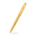 Sheaffer 100 9372 Glossy PVD Gold Fountain Pen With PVD Gold Trims angled writing shot