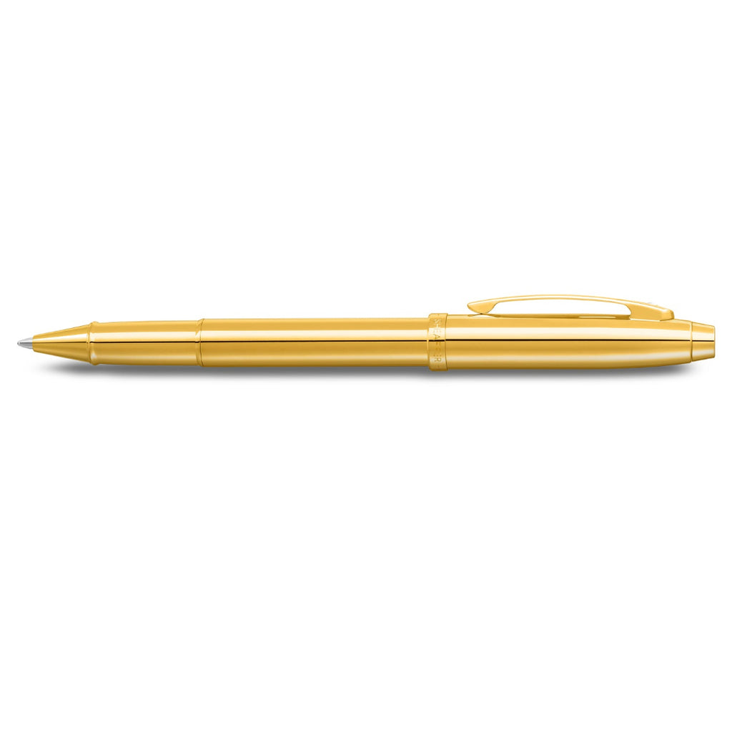 Sheaffer 100 9372 Glossy PVD Gold Rollerball Pen With PVD Gold Trims side profile