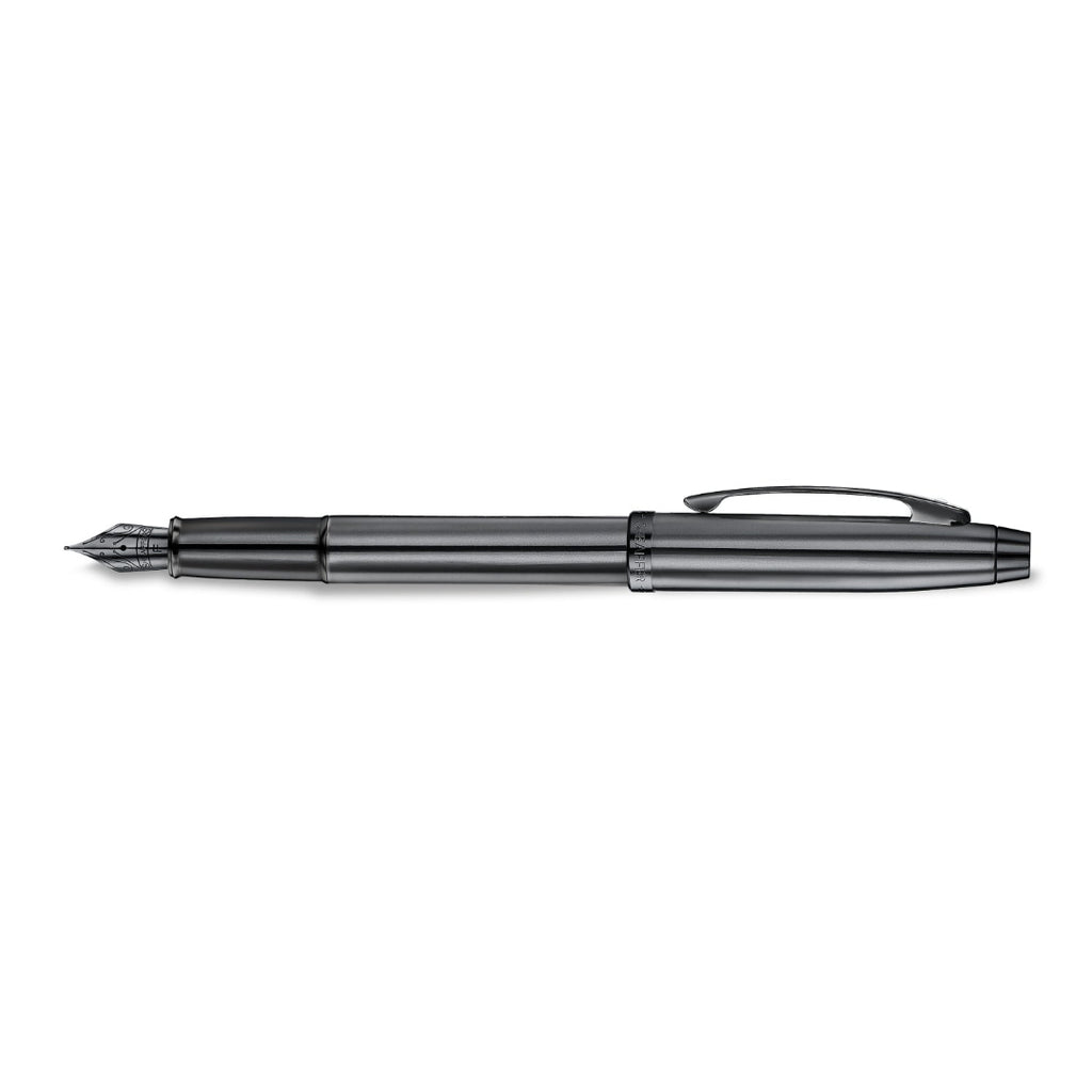 Sheaffer 100 9375 Ionic Gunmetal Grey Fountain Pen with Shiny PVD Trims side profle