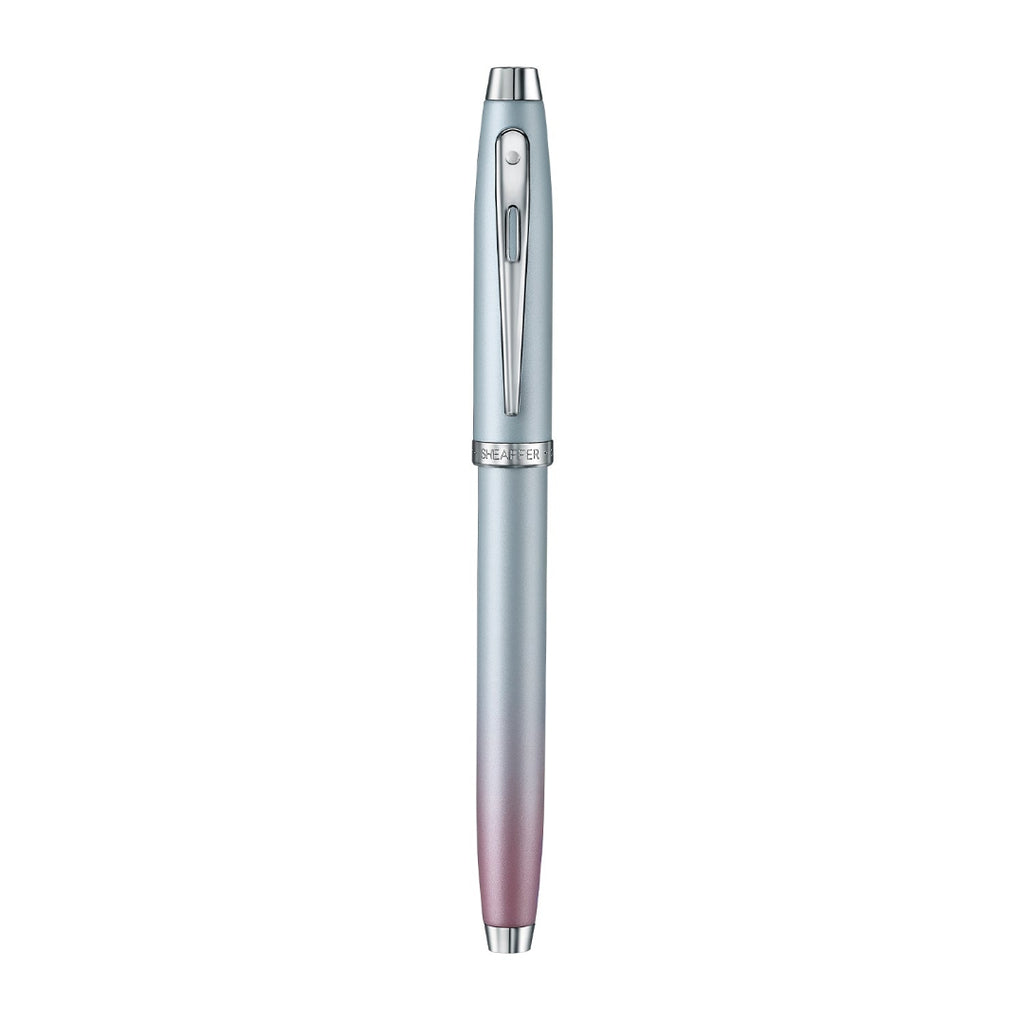 Sheaffer 100 9376 Expressions Blue and Pink Pearlised Gradient Fountain Pen with Chrome-plated Trims full view
