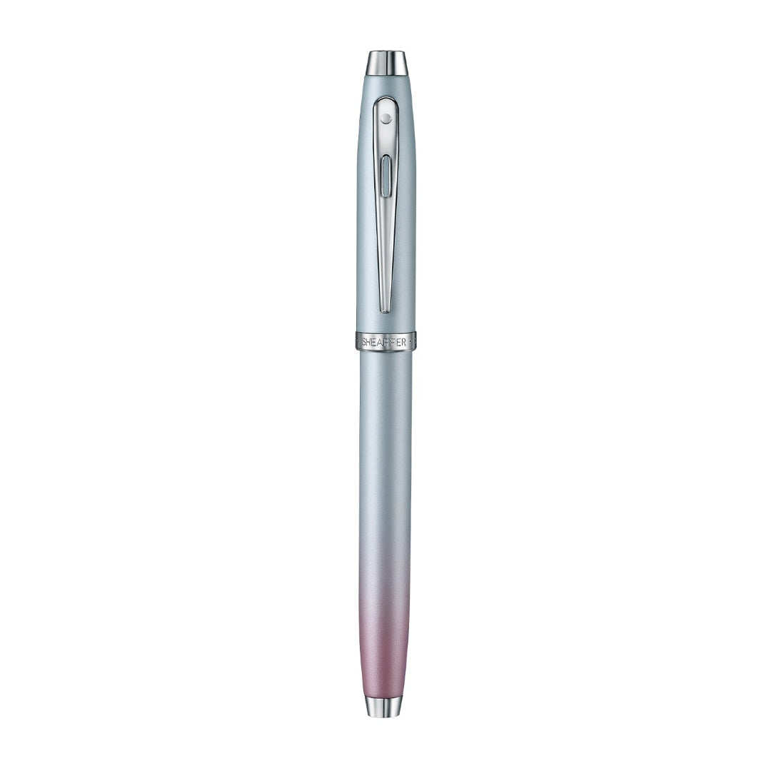 Sheaffer 100 9376 Expressions Blue and Pink Pearlised Gradient Fountain Pen with Chrome-plated Trims full view