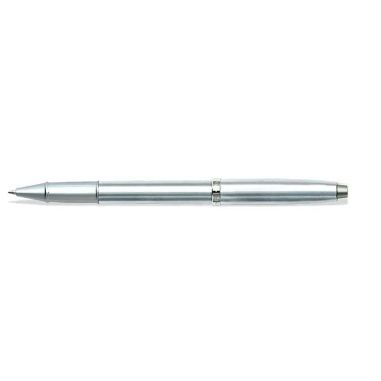 Sheaffer 100 Brushed Chrome With Shiny Chrome Trim Rollerball Pen full side profile