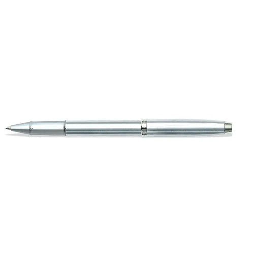 Sheaffer 100 Brushed Chrome With Shiny Chrome Trim Rollerball Pen full side profile