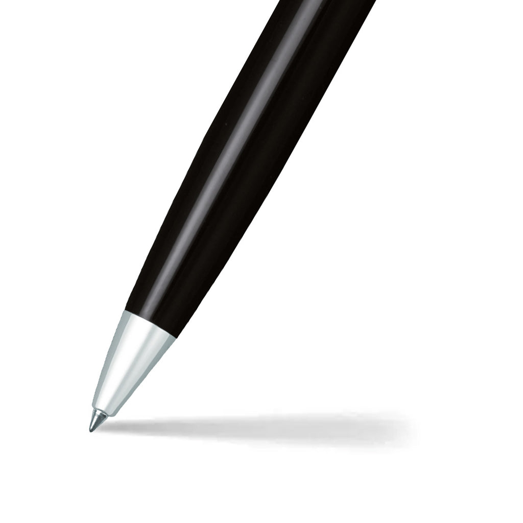 Sheaffer 300 9314 Glossy Black Ballpoint pen with Chrome Cap and Chrome Trims barrel and tip section