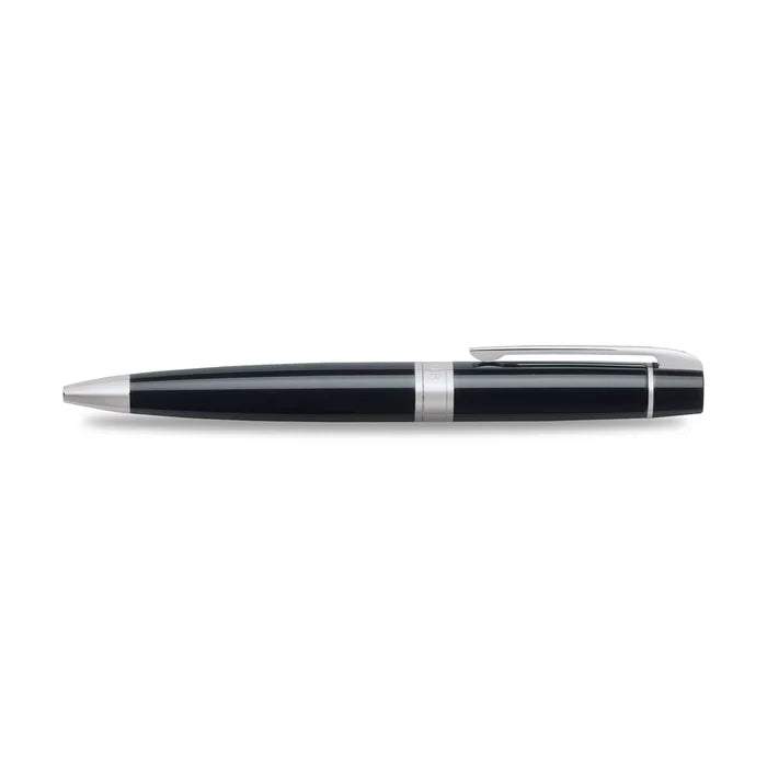 Sheaffer 300 Glossy Black Ballpoint Pen With Chrome Trims side profile