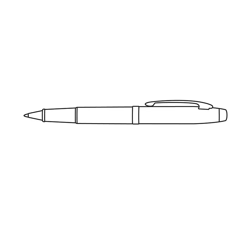 Sheaffer 300 Glossy Black Rollerball Pen With Chrome Trims outline drawing