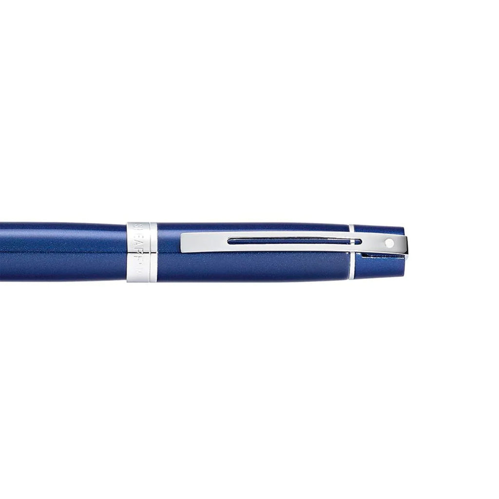 Sheaffer 300 Glossy Blue Rollerball Pen With Chrome Trims clip details