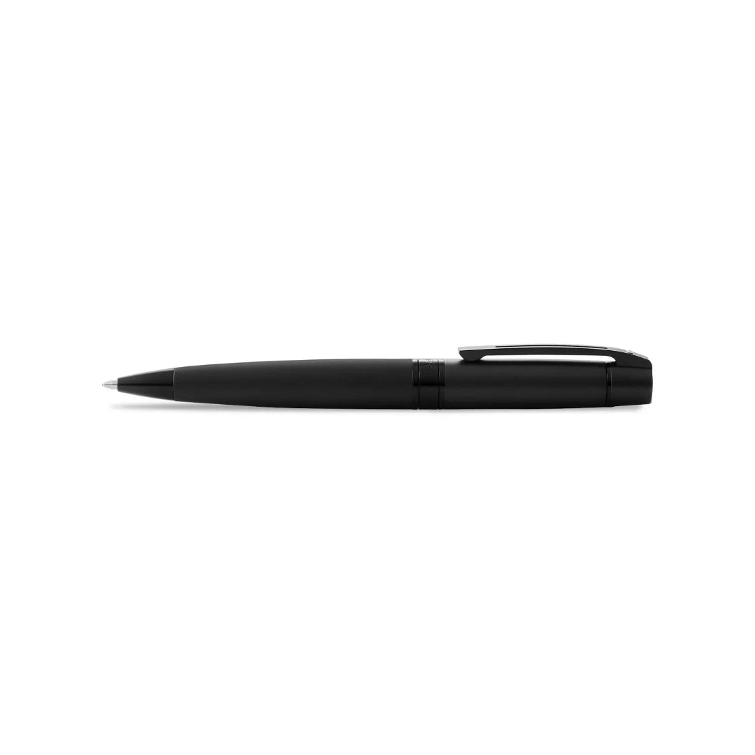 Sheaffer 300 Matte Black Ballpoint Pen With Black Trims full side profile