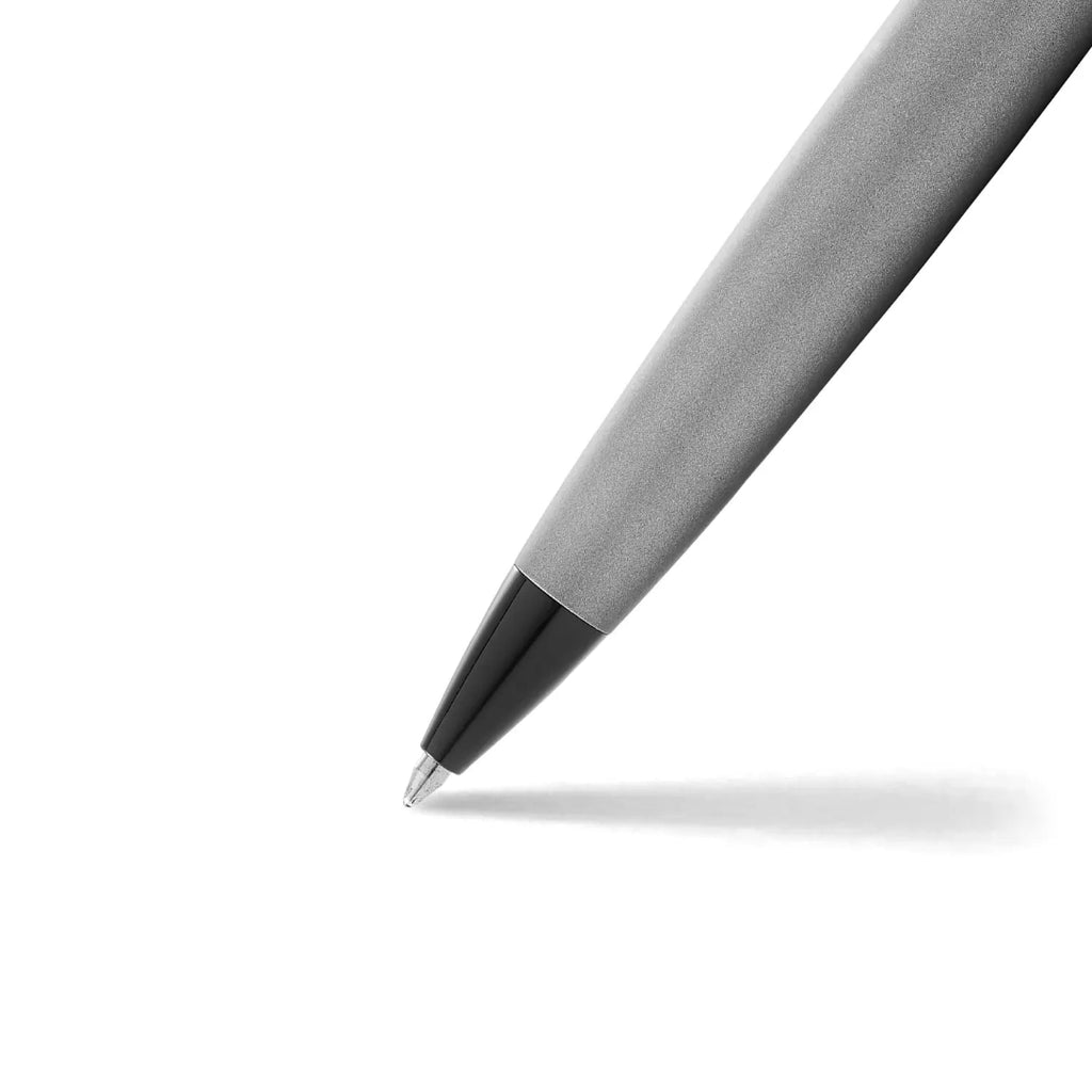 Sheaffer 300 Matte Gray Ballpoint Pen With Black Trims barrel and tip section