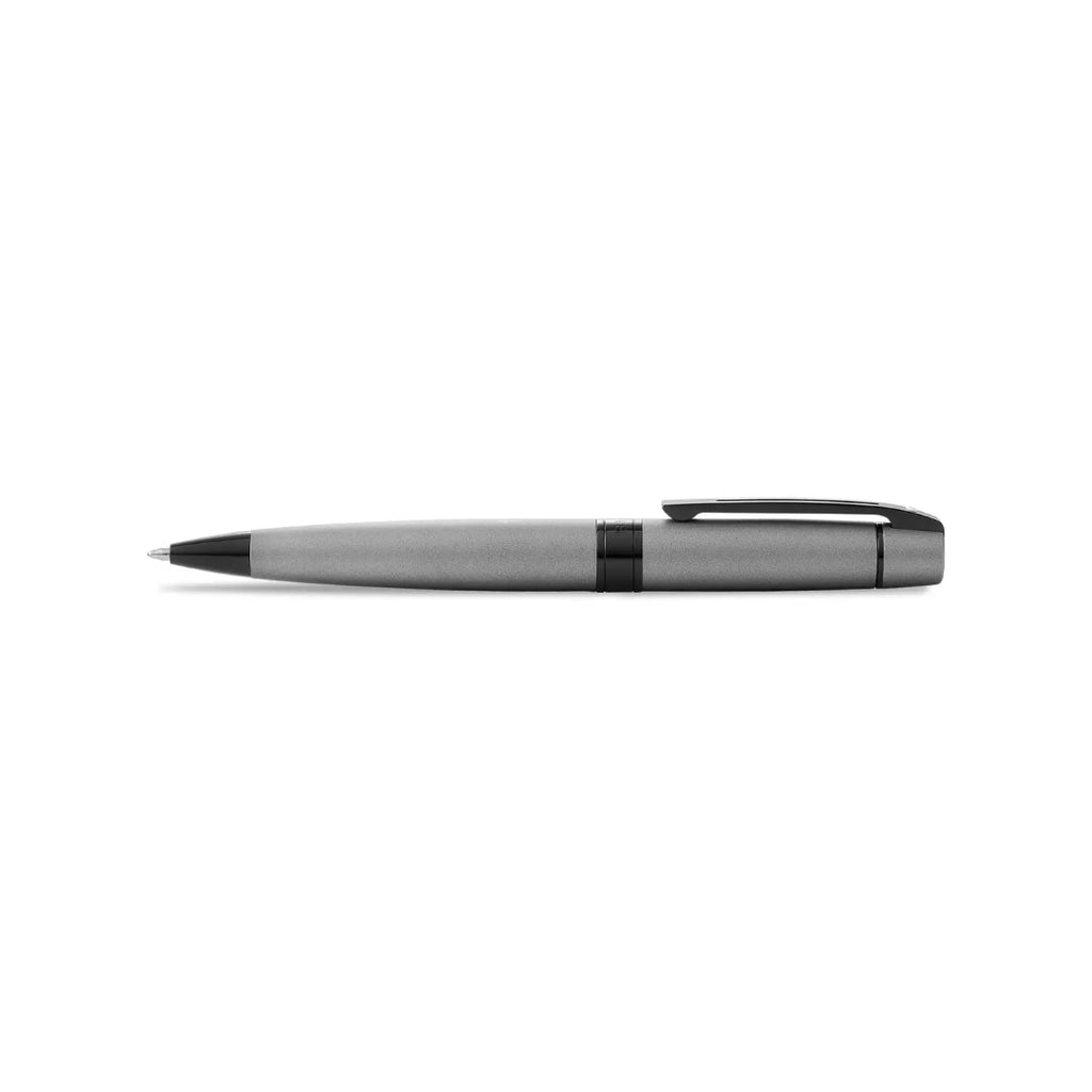 Sheaffer 300 Matte Gray Ballpoint Pen With Black Trims full side profile