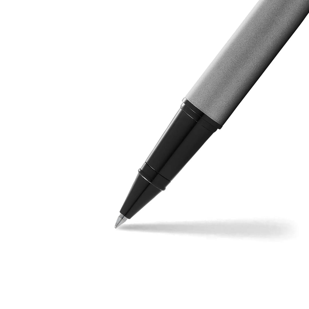 Sheaffer 300 Matte Gray Rollerball Pen With Black Trims barrel and tip section