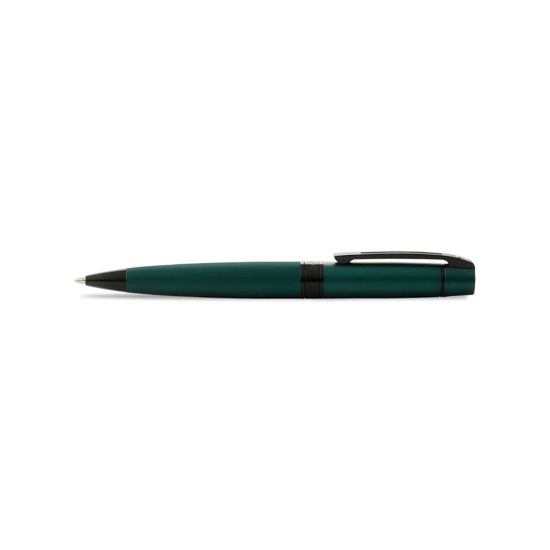 Sheaffer 300 Matte Green Ballpoint Pen With Black Trims full side profile