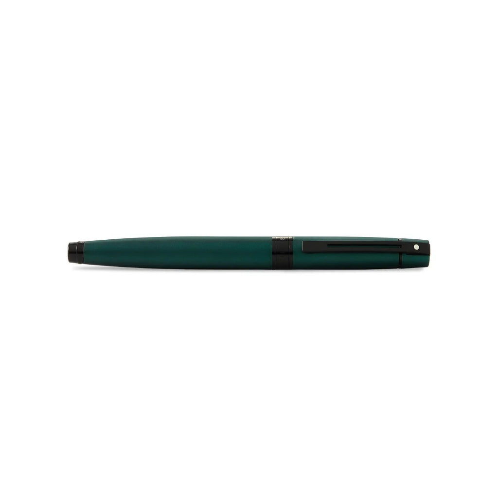 Sheaffer 300 Matte Green Rollerball Pen With Black Trims side profiile