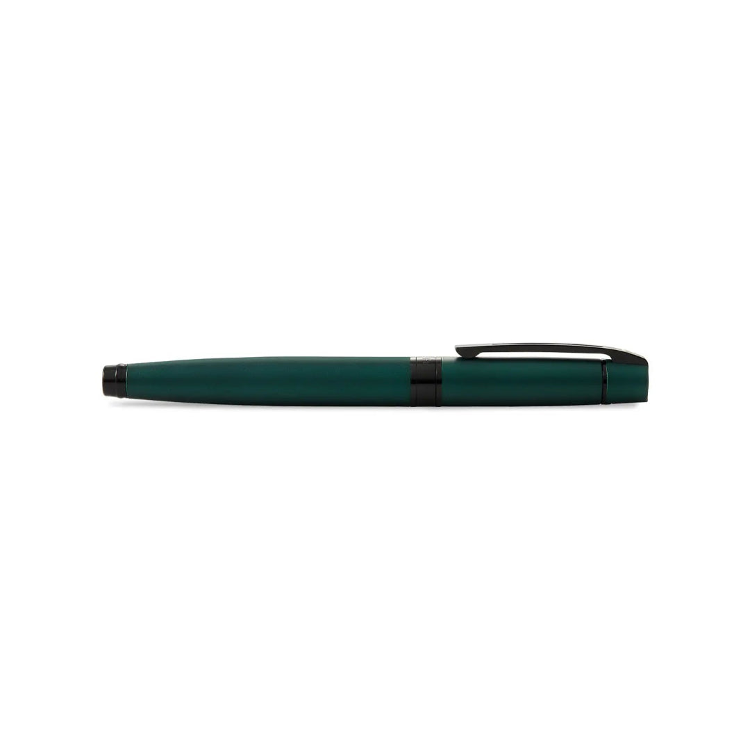 Sheaffer 300 Matte Green Rollerball Pen With Black Trims side view