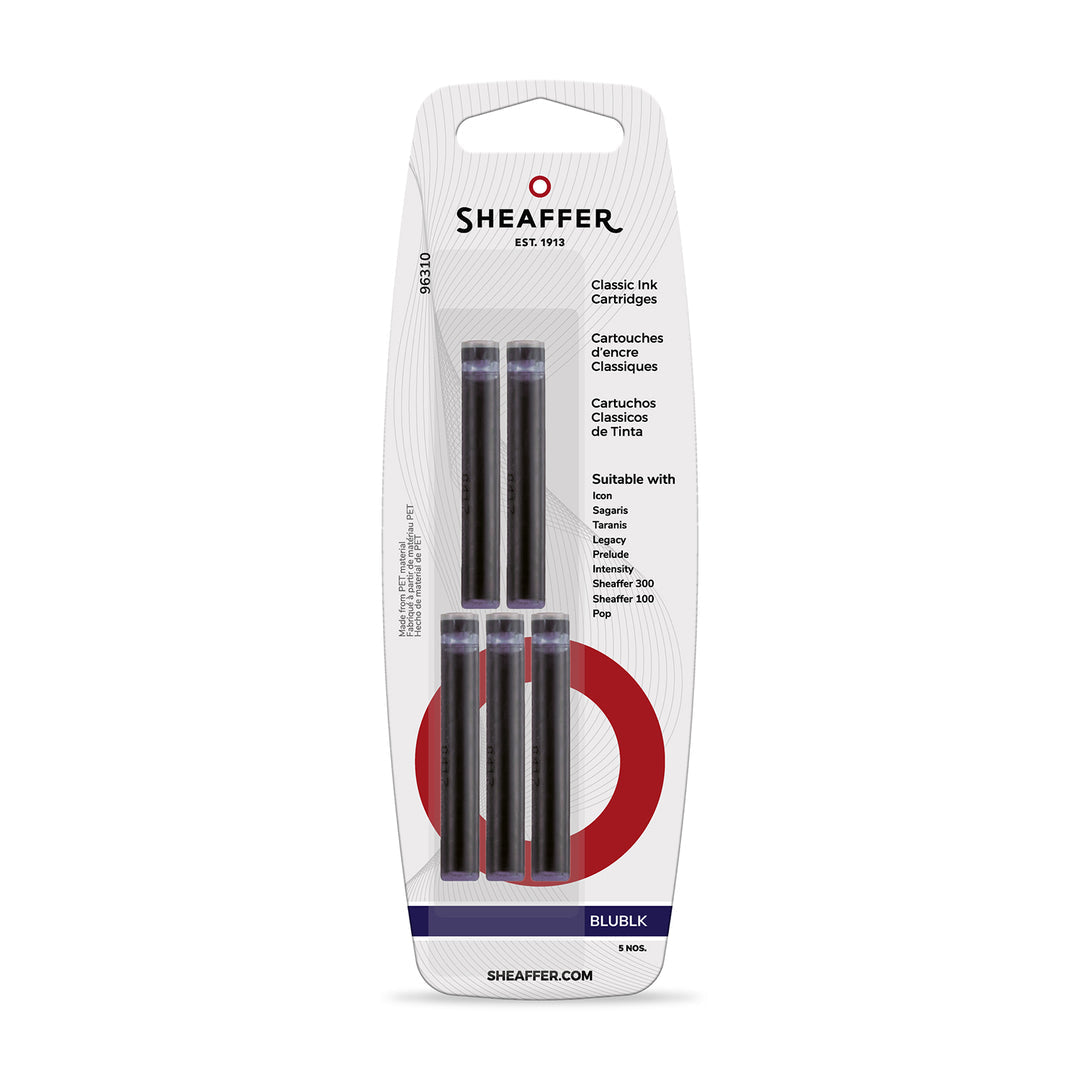 Sheaffer Classic Ink Cartridge (Pack of 5) in blue black