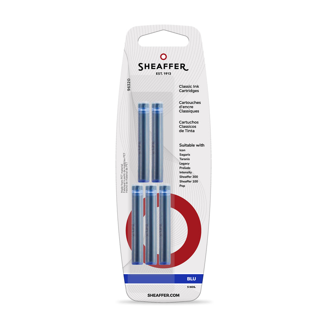 Sheaffer Classic Ink Cartridge (Pack of 5) in blue