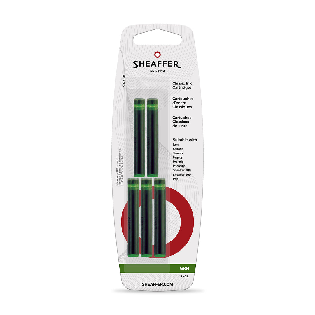 Sheaffer Classic Ink Cartridge (Pack of 5) in green