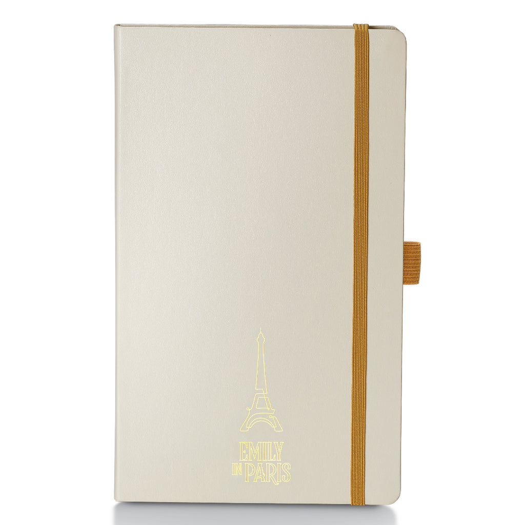Sheaffer Emily in Paris Medium Journal 90 GSM Ink Friendly Paper with Embossed Eiffel Tower - Beige front view