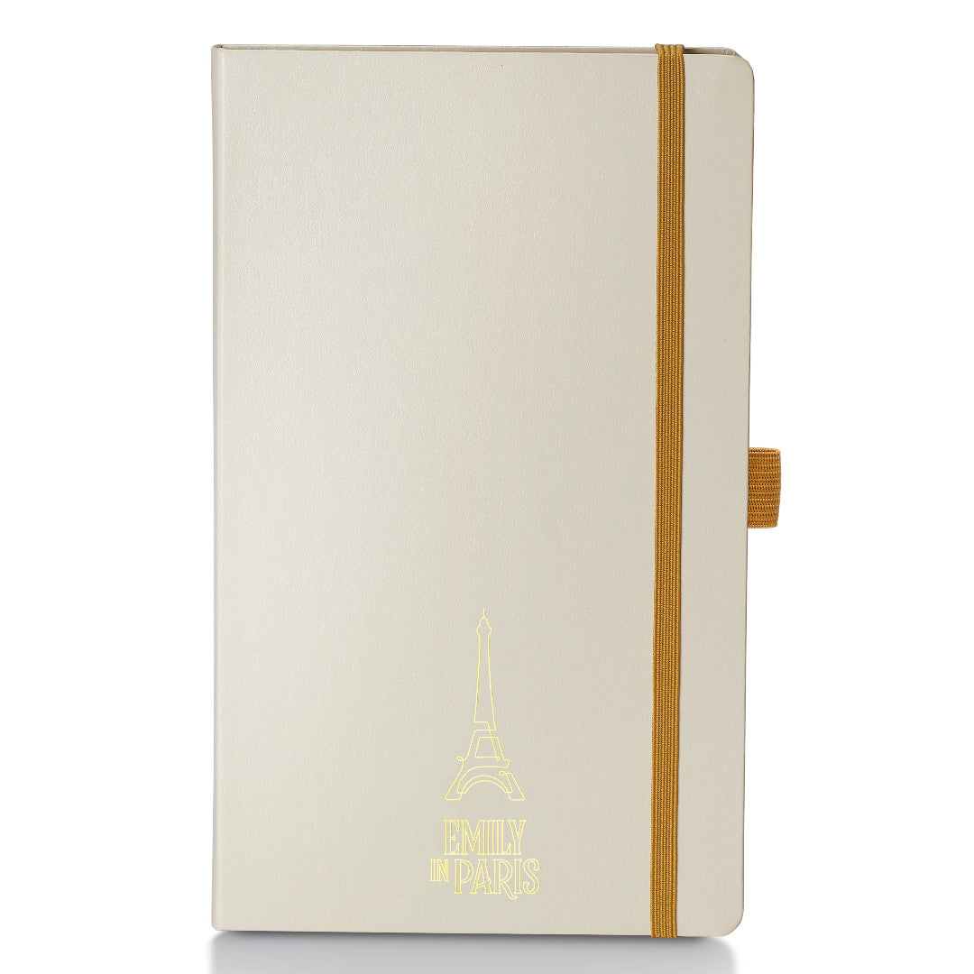 Sheaffer Emily in Paris Medium Journal 90 GSM Ink Friendly Paper with Embossed Eiffel Tower - Beige front view