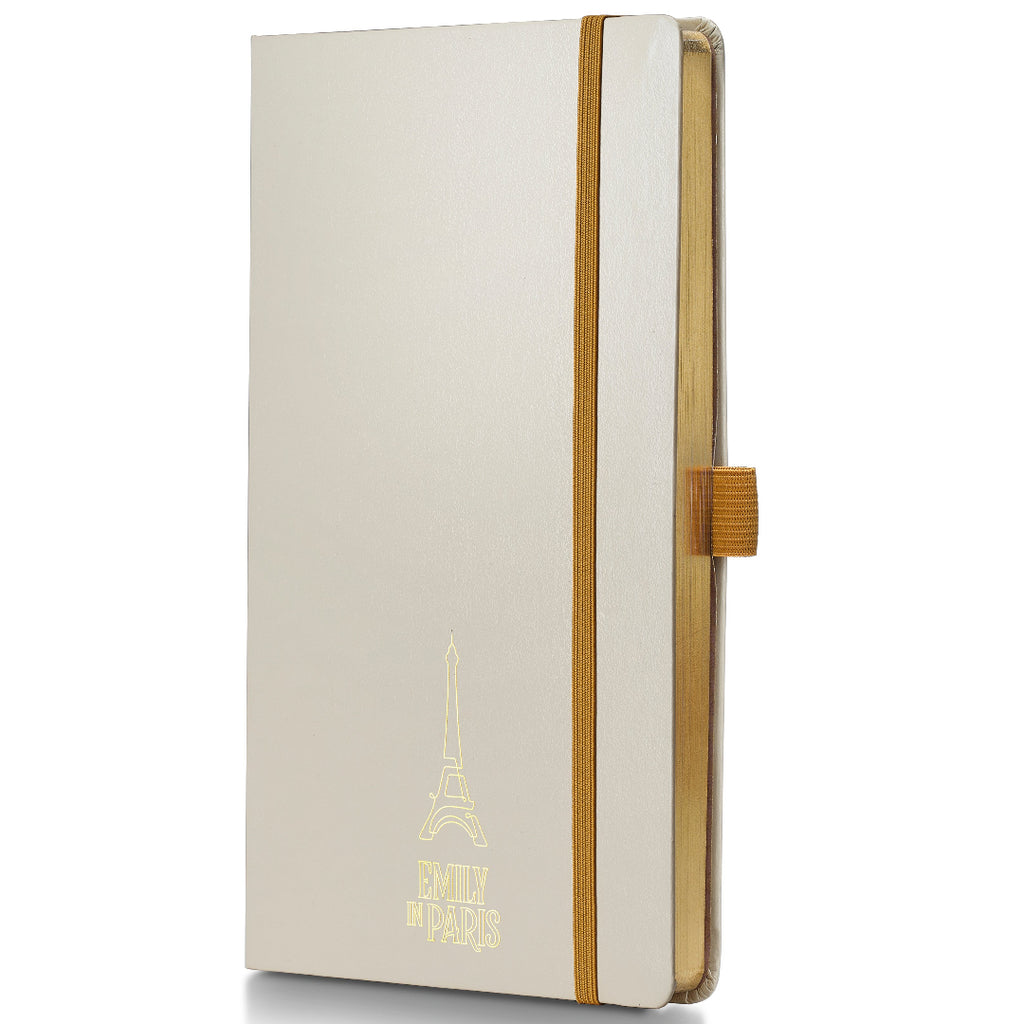 Sheaffer Emily in Paris Medium Journal 90 GSM Ink Friendly Paper with Embossed Eiffel Tower - Beige side view