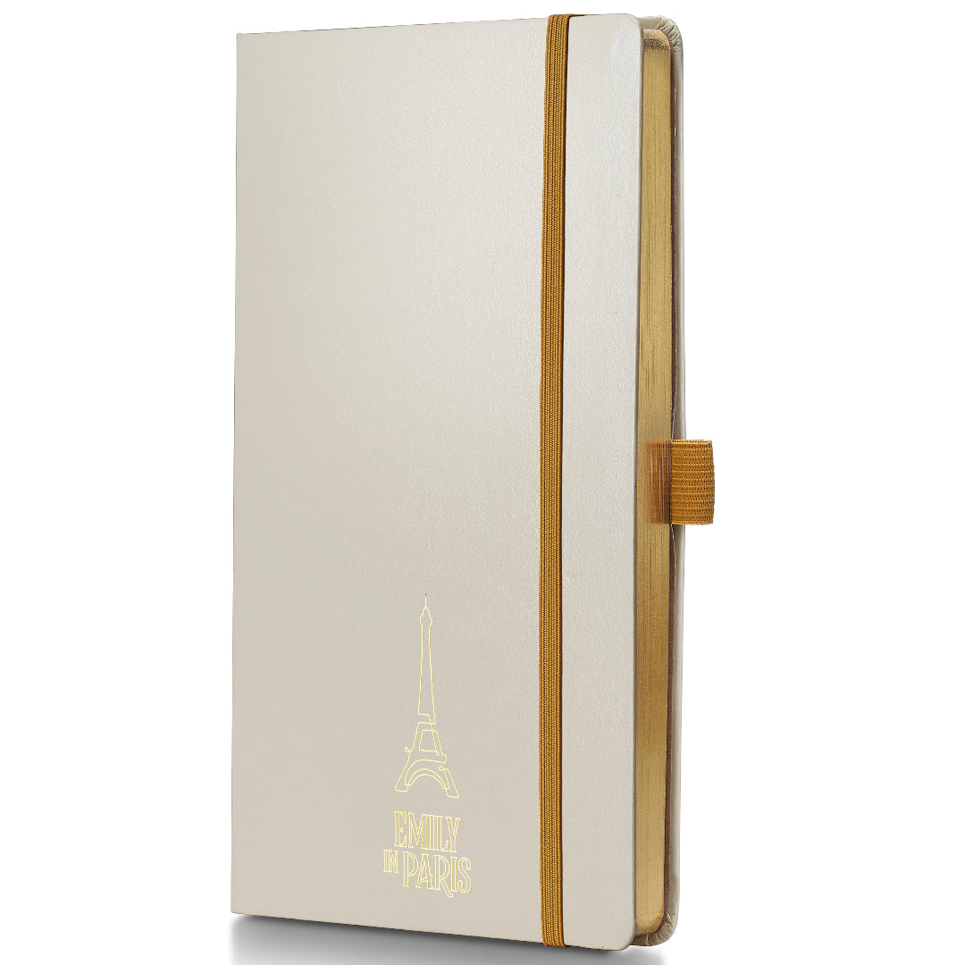 Sheaffer Emily in Paris Medium Journal 90 GSM Ink Friendly Paper with Embossed Eiffel Tower - Beige side view