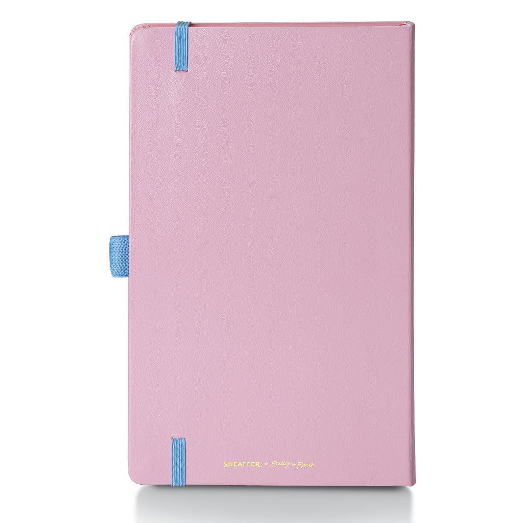 Sheaffer Emily in Paris Medium Journal 90 GSM Ink Friendly Paper with Embossed Eiffel Tower - Pink back view
