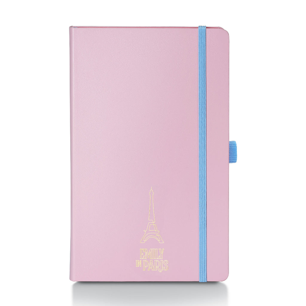 Sheaffer Emily in Paris Medium Journal 90 GSM Ink Friendly Paper with Embossed Eiffel Tower - Pink front view