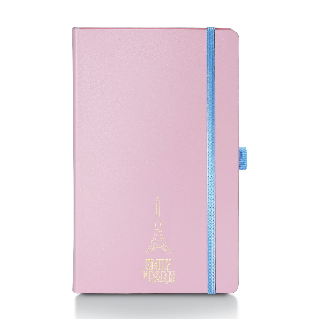Sheaffer Emily in Paris Medium Journal 90 GSM Ink Friendly Paper with Embossed Eiffel Tower - Pink front view