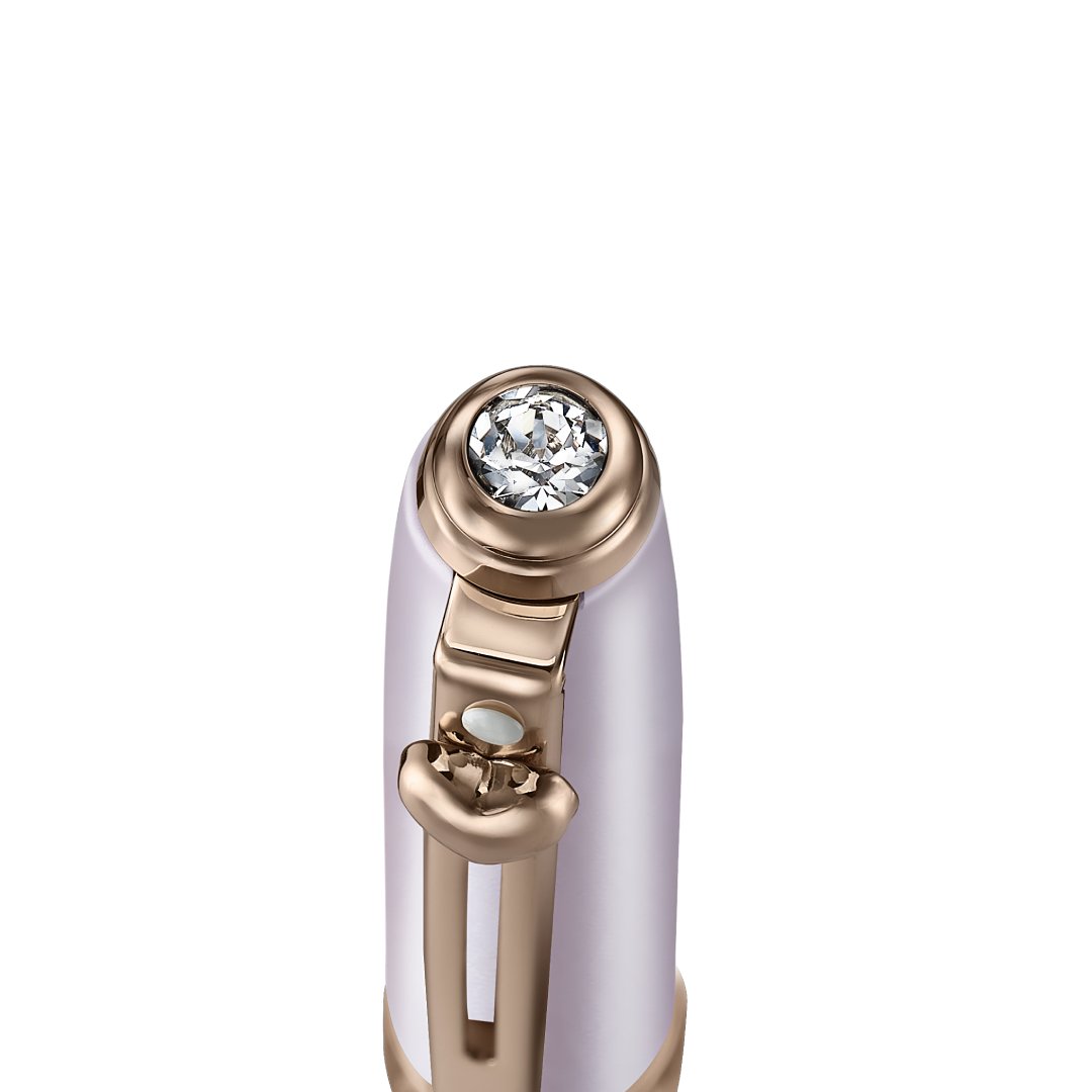 Sheaffer Emily in Paris Prelude Mini 9810 Pastel Pink Ballpoint Pen and PVD Rose Gold Trims with Heart Emblem and Swarovski Crystal cap details