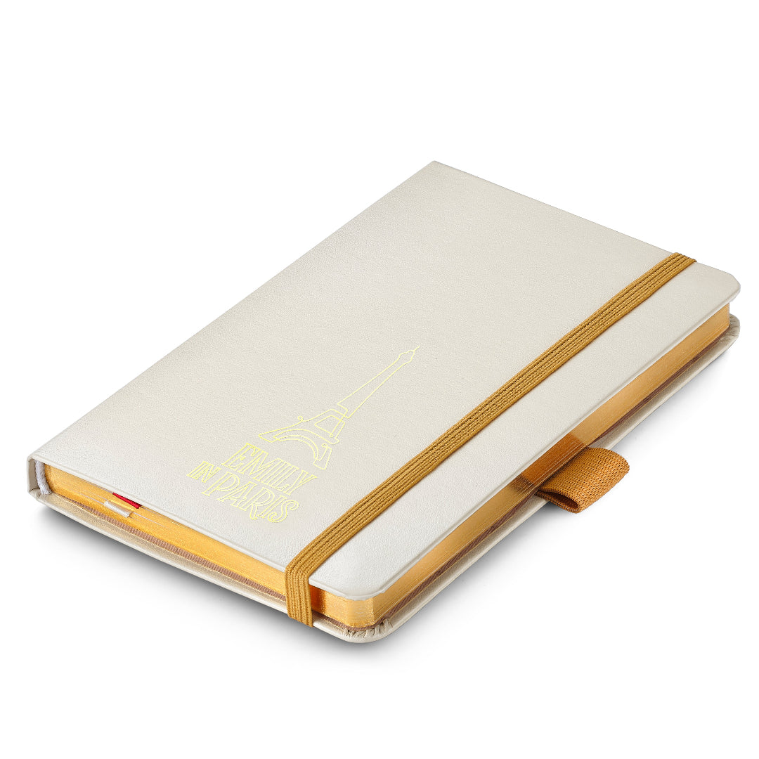 Sheaffer Emily in Paris Small Journal 90 GSM Ink Friendly Paper with Embossed Eiffel Tower - Beige flatlay