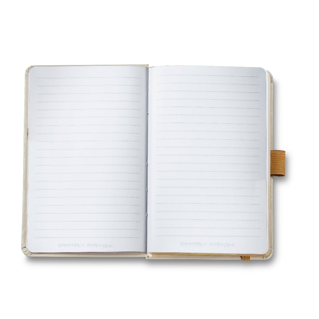 Sheaffer Emily in Paris Small Journal 90 GSM Ink Friendly Paper with Embossed Eiffel Tower - Beige lined pages