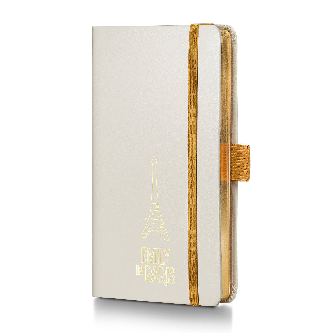 Sheaffer Emily in Paris Small Journal 90 GSM Ink Friendly Paper with Embossed Eiffel Tower - Beige side view