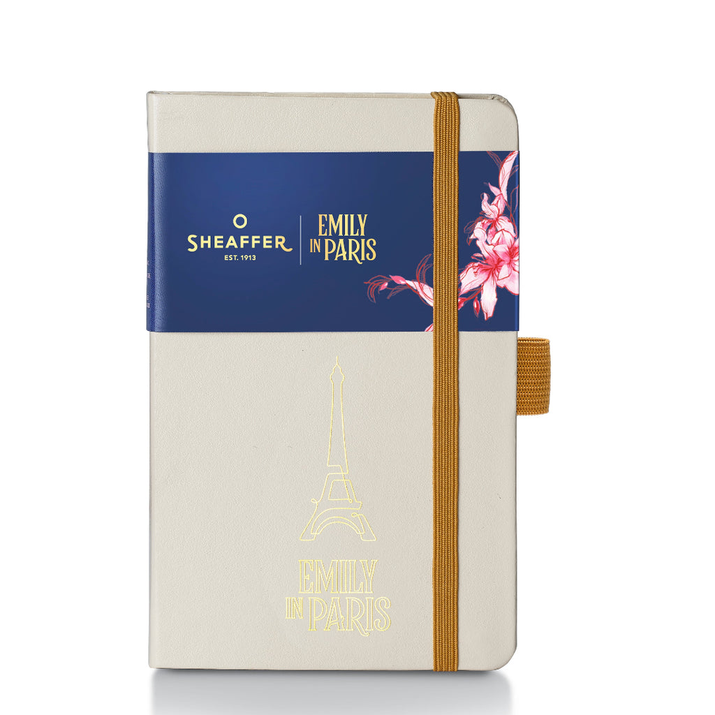 Sheaffer Emily in Paris Small Journal 90 GSM Ink Friendly Paper with Embossed Eiffel Tower - Beige with bellyband