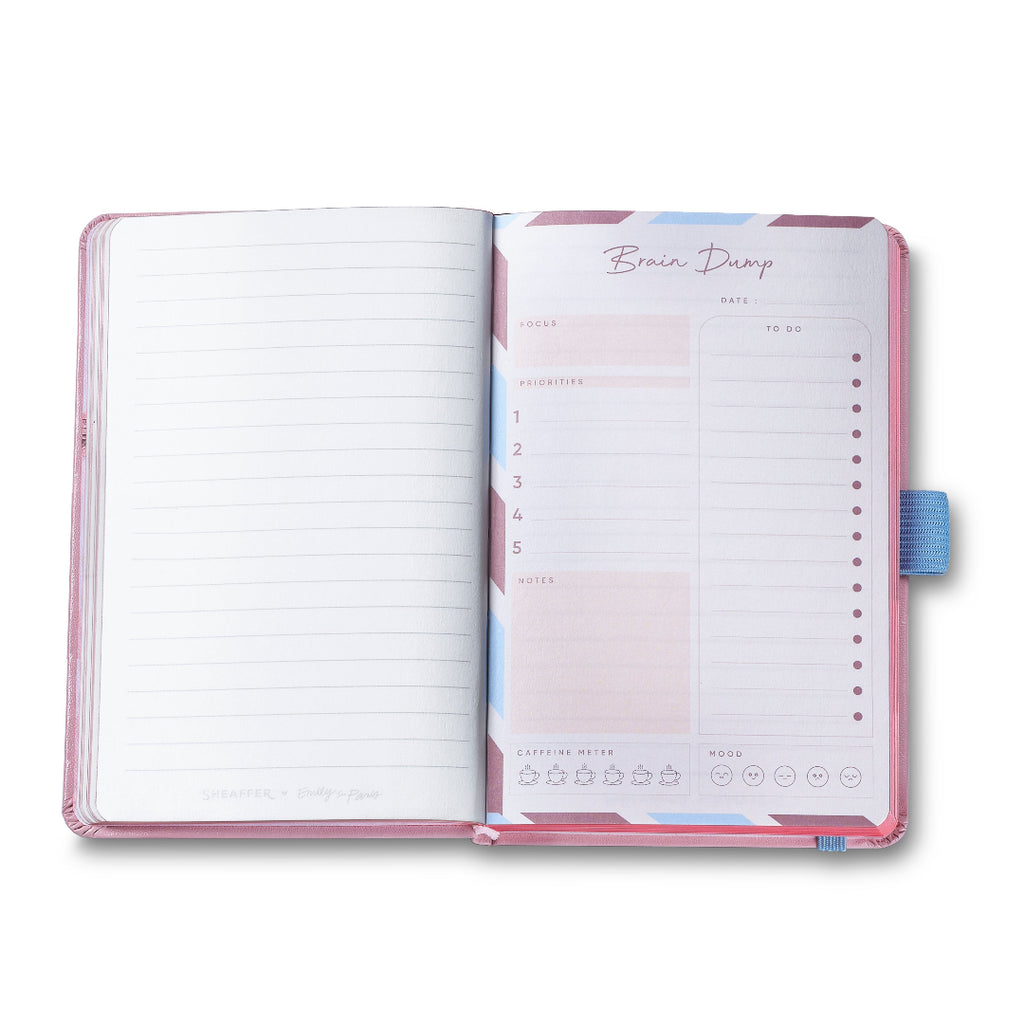 Sheaffer Emily in Paris Small Journal 90 GSM Ink Friendly Paper with Embossed Eiffel Tower - Pink brain dump