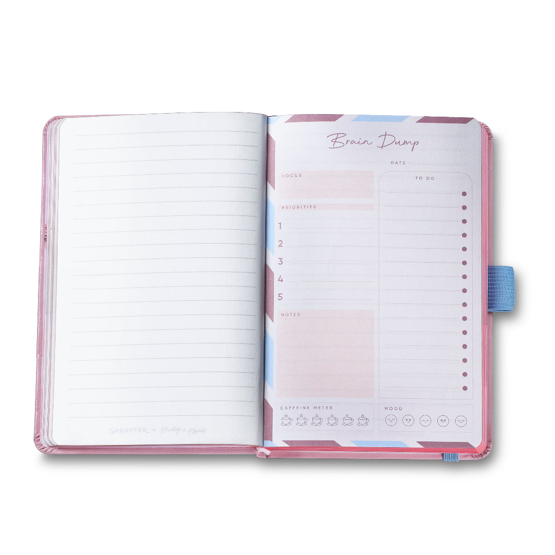 Sheaffer Emily in Paris Small Journal 90 GSM Ink Friendly Paper with Embossed Eiffel Tower - Pink brain dump