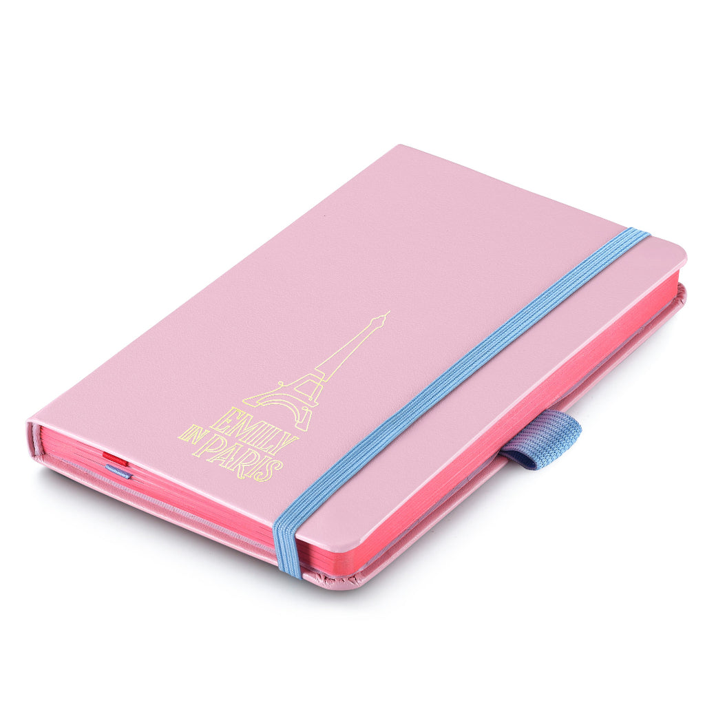 Sheaffer Emily in Paris Small Journal 90 GSM Ink Friendly Paper with Embossed Eiffel Tower - Pink flatlay