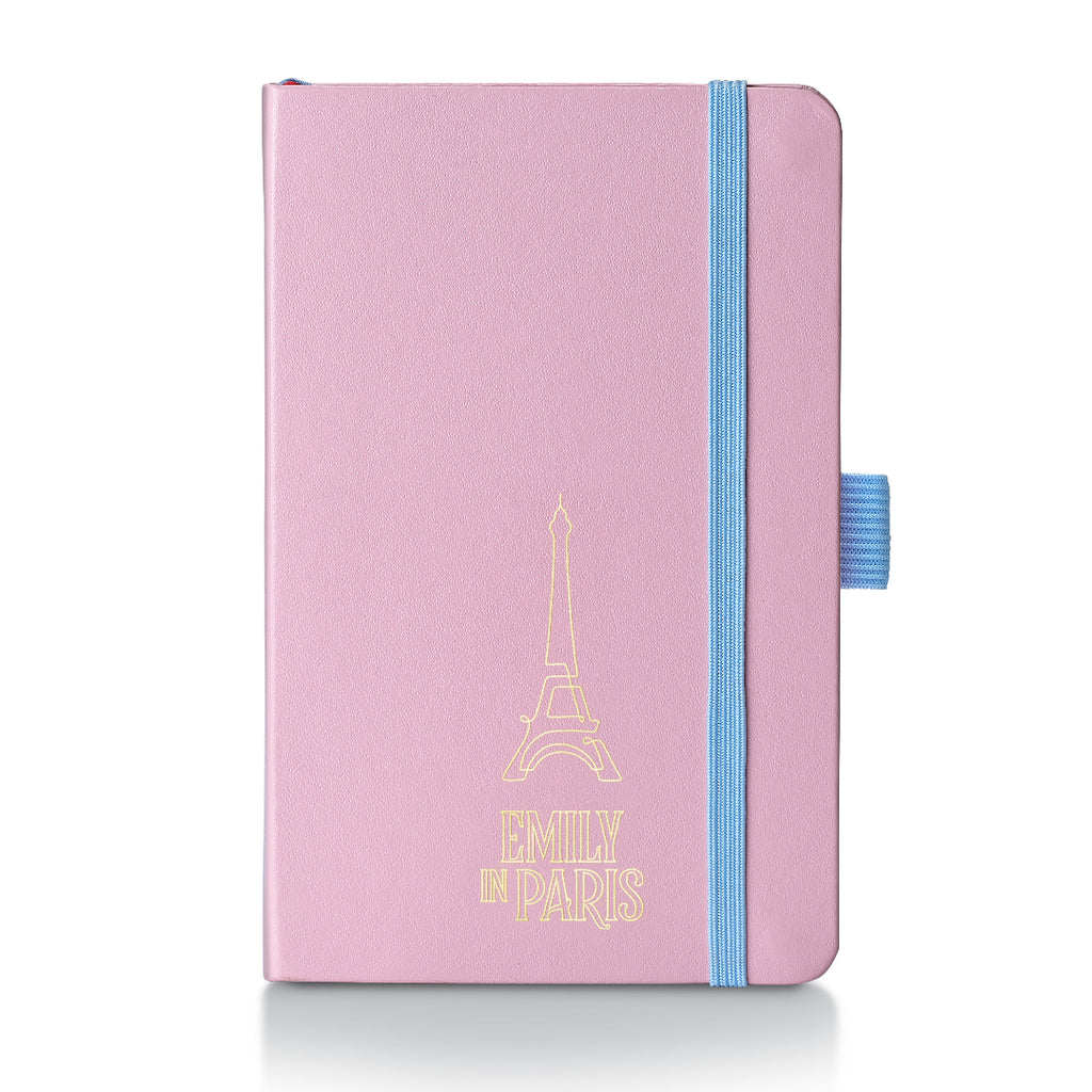 Sheaffer Emily in Paris Small Journal 90 GSM Ink Friendly Paper with Embossed Eiffel Tower - Pink front view