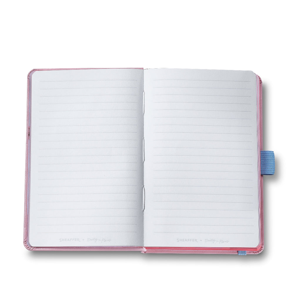 Sheaffer Emily in Paris Small Journal 90 GSM Ink Friendly Paper with Embossed Eiffel Tower - Pink lined pages