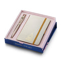 Sheaffer Gift Set ft. 100 Emily in Paris 9377 Champagne Gold Ballpoint Pen with Champagne Gold Trims and Hardbound Small Notebook inside packaging