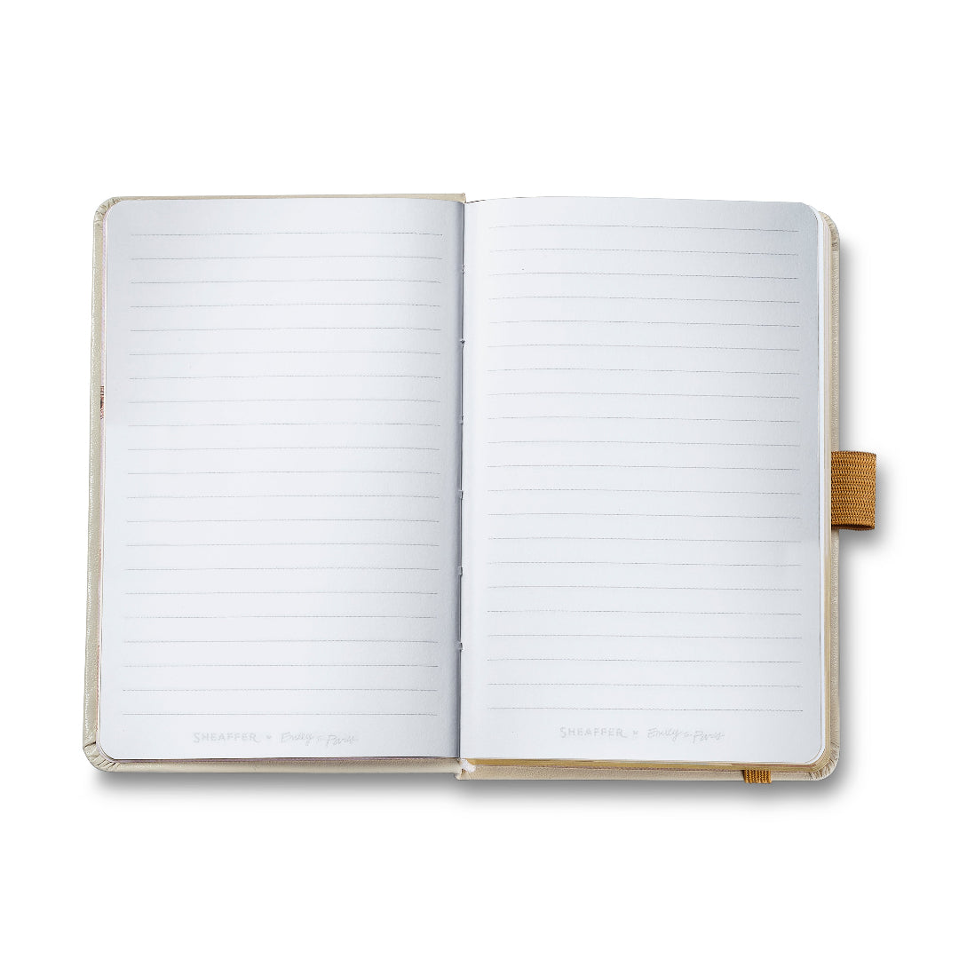 Sheaffer Gift Set ft. 100 Emily in Paris 9377 Champagne Gold Ballpoint Pen with Champagne Gold Trims and Hardbound Small Notebook lined pages