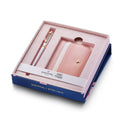 Sheaffer Gift Set ft - Emily in Paris Prelude Mini 9810 Pastel Pink Ballpoint Pen with Swarovski Crystal and Full-Grain Leather Credit Card Holder inside packaging