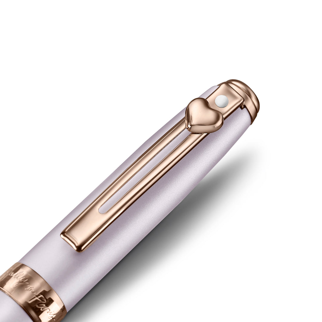 Sheaffer Gift Set ft - Emily in Paris Prelude Mini 9810 Pastel Pink Ballpoint Pen with Swarovski Crystal and Full-Grain Leather Credit Card Holder pen clip details
