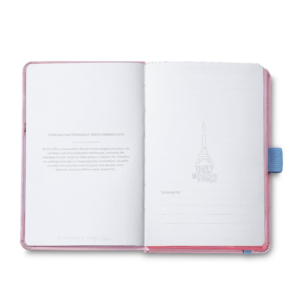 Sheaffer Gift Set ft Emily in Paris Prelude Mini 9810 Pastel Pink Ballpoint Pen with Swarovski Crystal and Hardbound Small Notebook belongs to