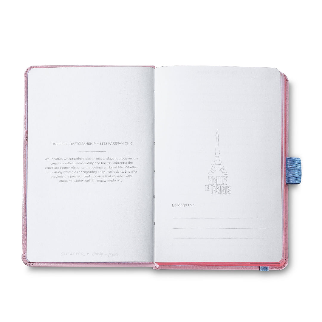 Sheaffer Gift Set ft Emily in Paris Prelude Mini 9810 Pastel Pink Ballpoint Pen with Swarovski Crystal and Hardbound Small Notebook belongs to