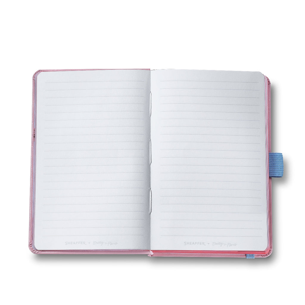 Sheaffer Gift Set ft Emily in Paris Prelude Mini 9810 Pastel Pink Ballpoint Pen with Swarovski Crystal and Hardbound Small Notebook lined page