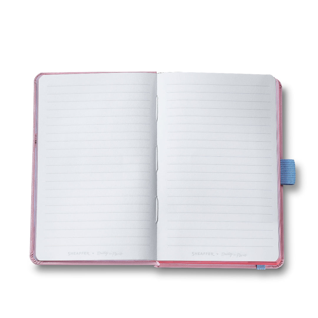 Sheaffer Gift Set ft Emily in Paris Prelude Mini 9810 Pastel Pink Ballpoint Pen with Swarovski Crystal and Hardbound Small Notebook lined page