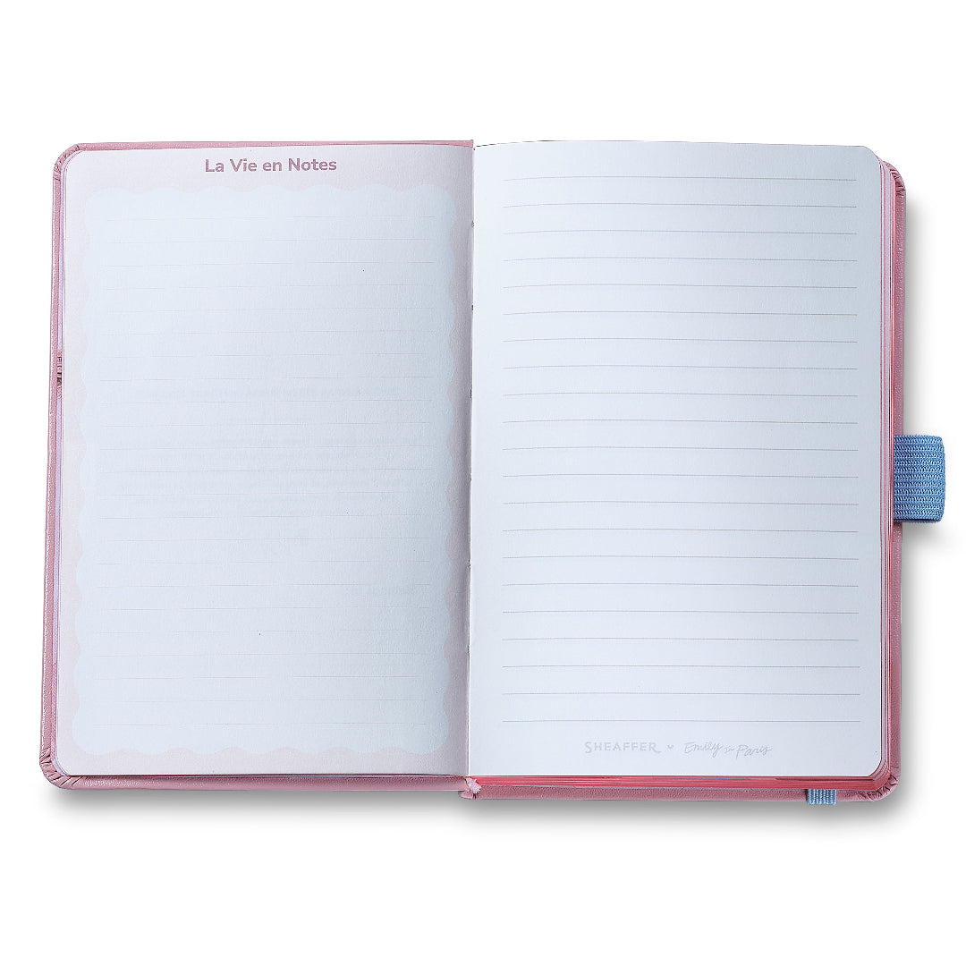 Sheaffer Gift Set ft. Emily in Paris Sentinel 321 Pink Matte Finish Ballpoint Pen with Chrome Trims and Small Hardbound Notebook la vie en notes