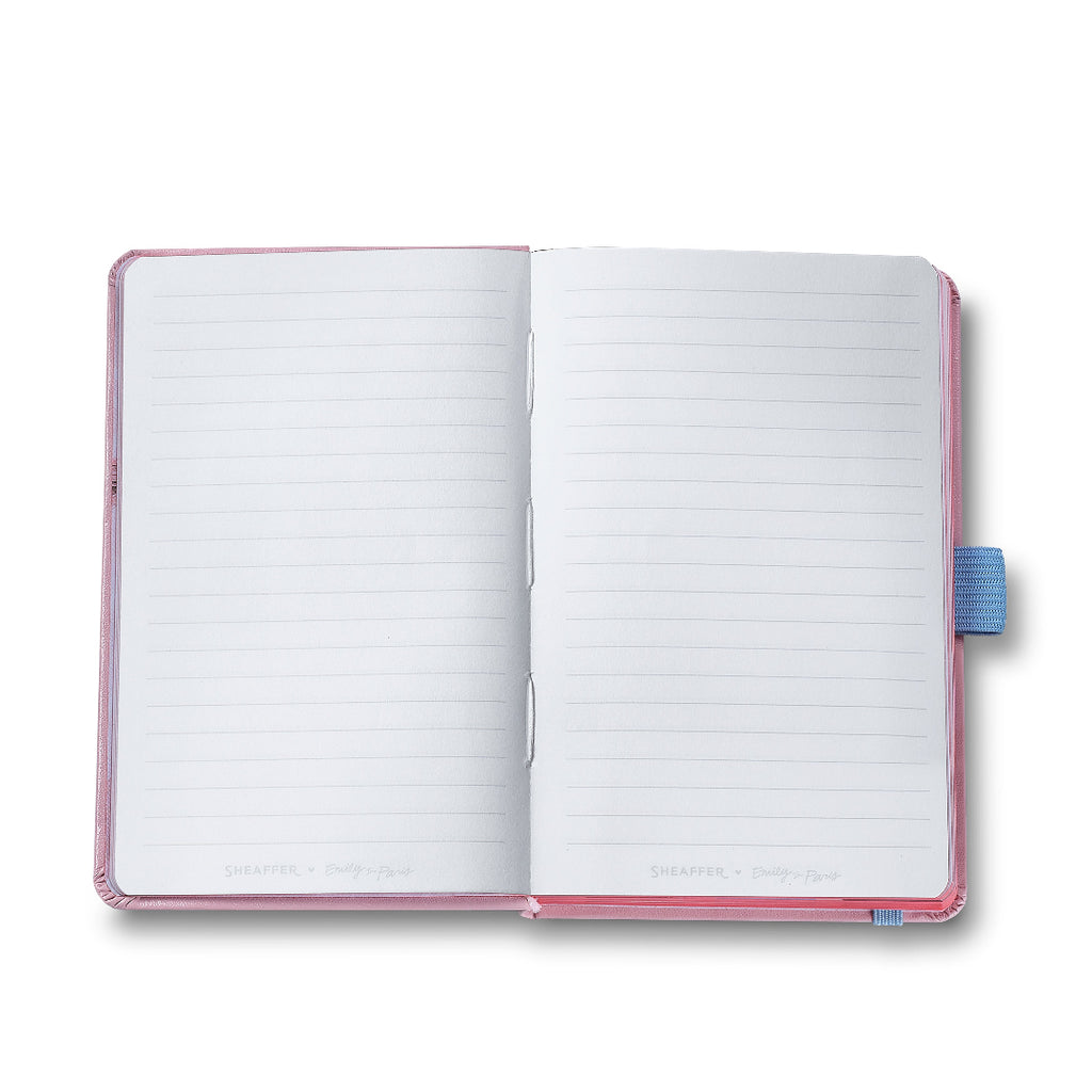 Sheaffer Gift Set ft. Emily in Paris Sentinel 321 Pink Matte Finish Ballpoint Pen with Chrome Trims and Small Hardbound Notebook lined pages