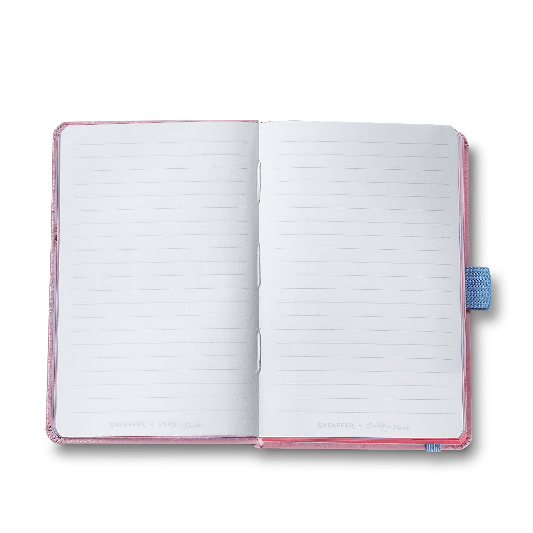 Sheaffer Gift Set ft. Emily in Paris Sentinel 321 Pink Matte Finish Ballpoint Pen with Chrome Trims and Small Hardbound Notebook lined pages